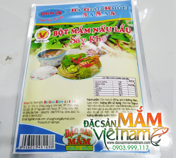 Bột mắm nấu lẩu sấy khô Bà Giáo Khỏe 55555