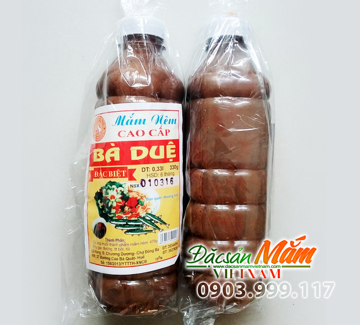 Chai mắm nêm Bà Duệ Huế