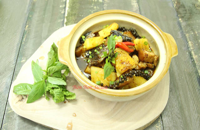Khô cá lóc kho thơm hoàn thành