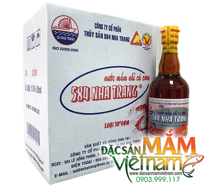Nước mắm nhỉ cá cơm 584 Nha Trang loại 30 độ đạm
