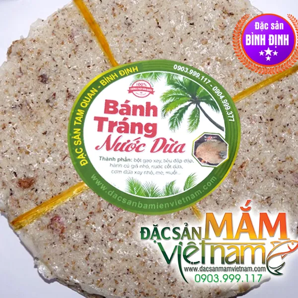 Bánh tráng nước dừa Bình Định
