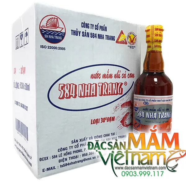Nước mắm nhỉ cá cơm 584 Nha Trang - Loại 30 độ đạm