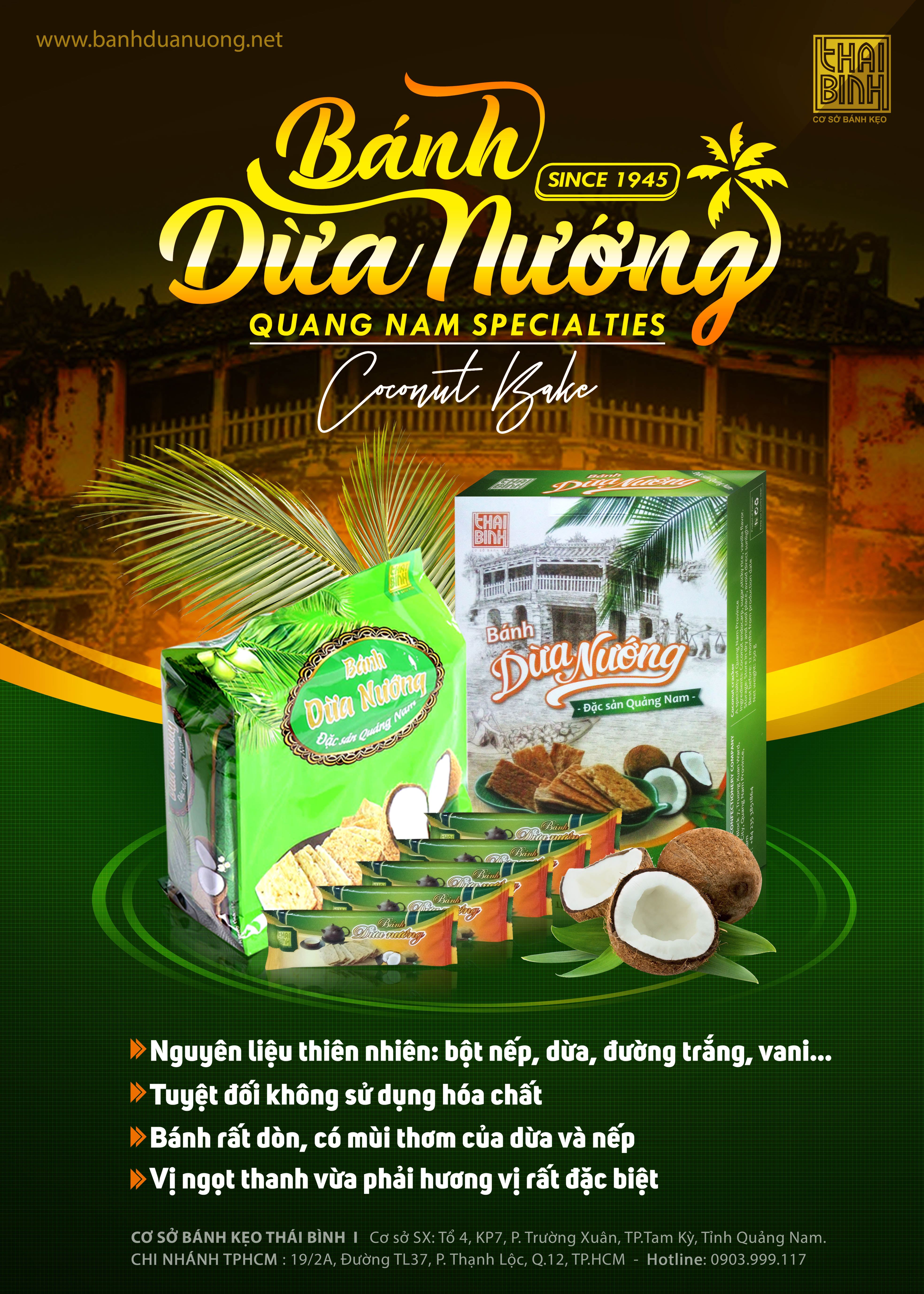 Poster bánh dừa nướng chính hiệu Thái Bình