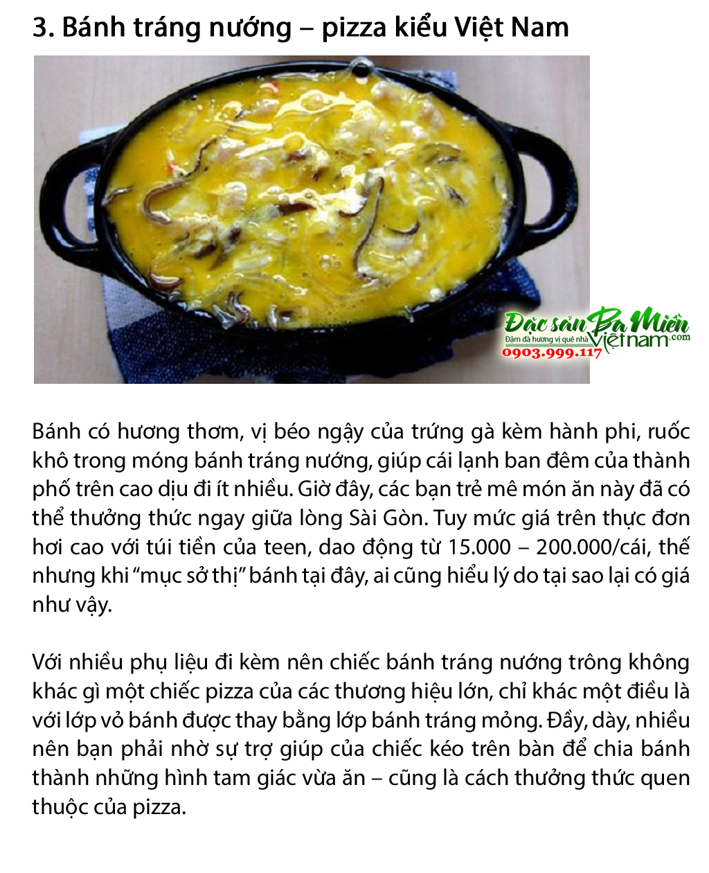 Các món ăn đặc sản miền nam ngon