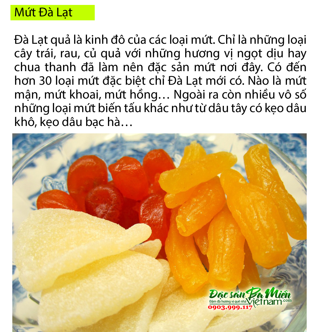 Mứt - Đặc sản nên mua làm quà khi đi du lịch Đà Lạt