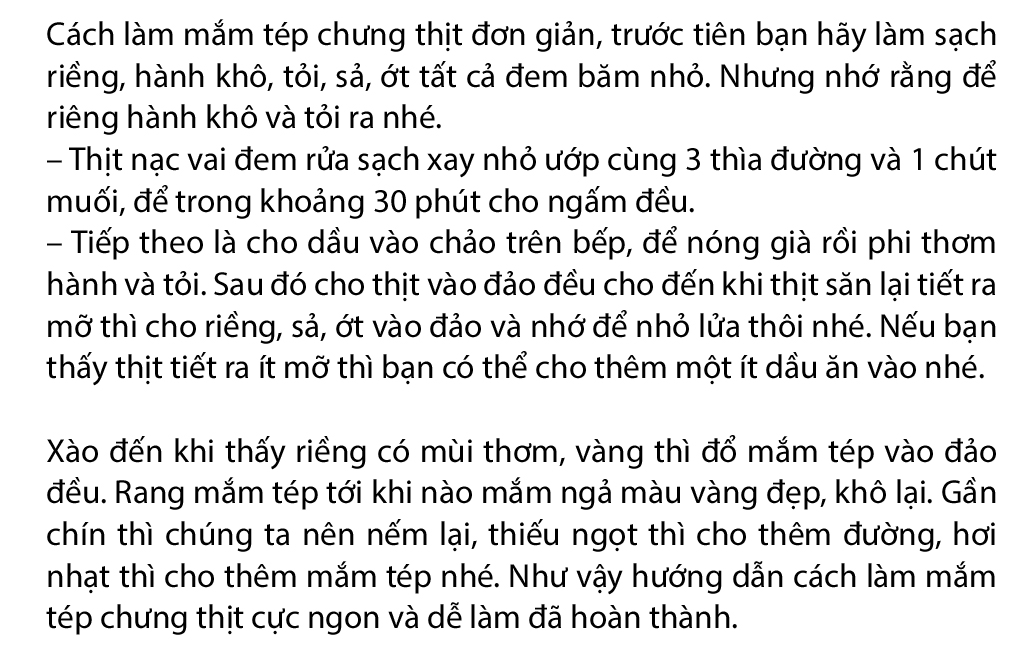 Cách làm thịt chưng mắm tép ngon tuyệt