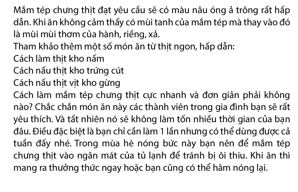 Cách làm thịt chưng mắm tép ngon tuyệt cú mèo