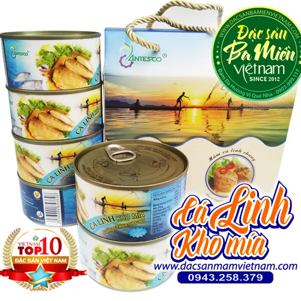 Cá linh kho mía đóng hộp - Đặc sản An Giang