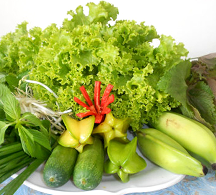 Mắm tôm chà ăn với rau