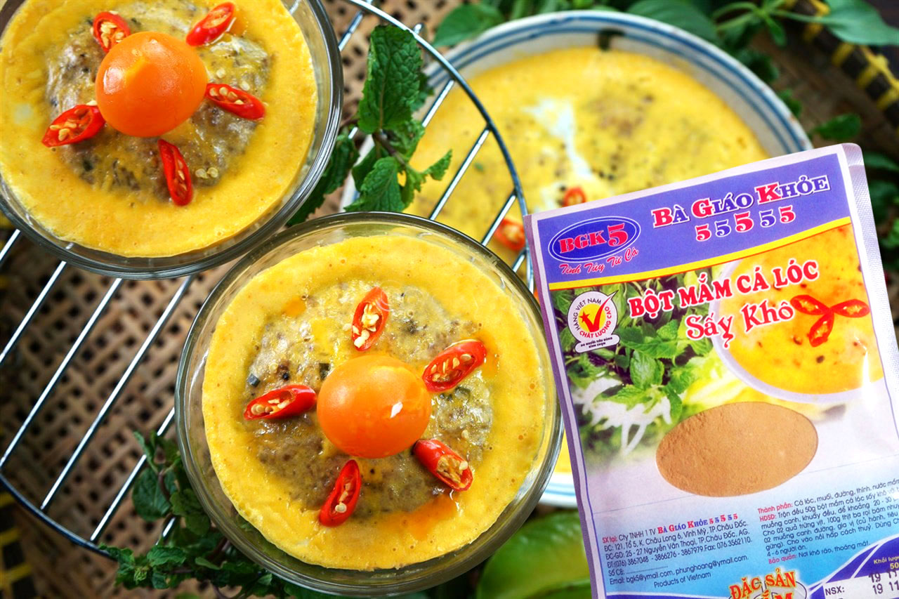 Bột mắm cá lóc sấy khô chưng thịt