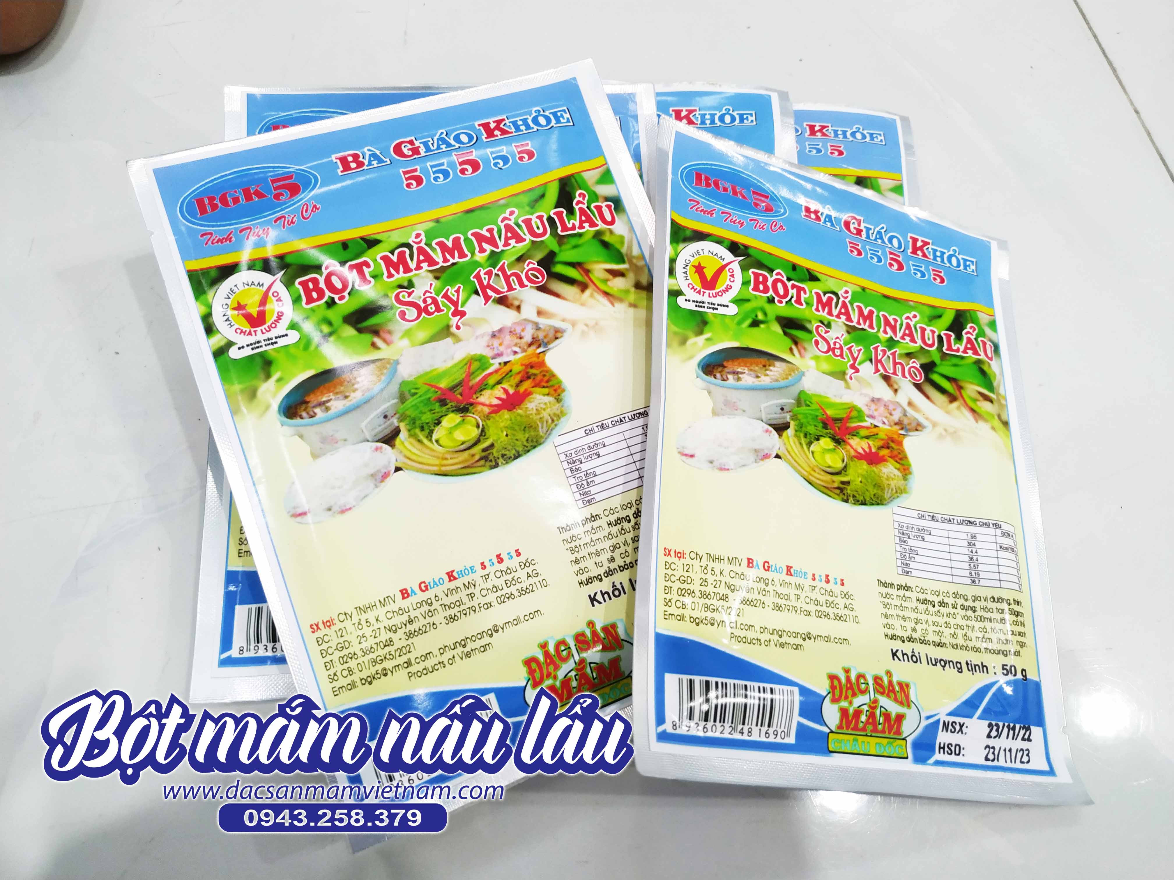 Bột mắm nấu lẩu sấy khô Bà Giáo Khỏe 55555