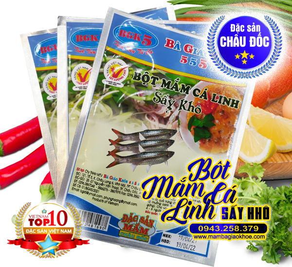 Bột mắm cá linh sấy khô Bà Giáo Khỏe 55555