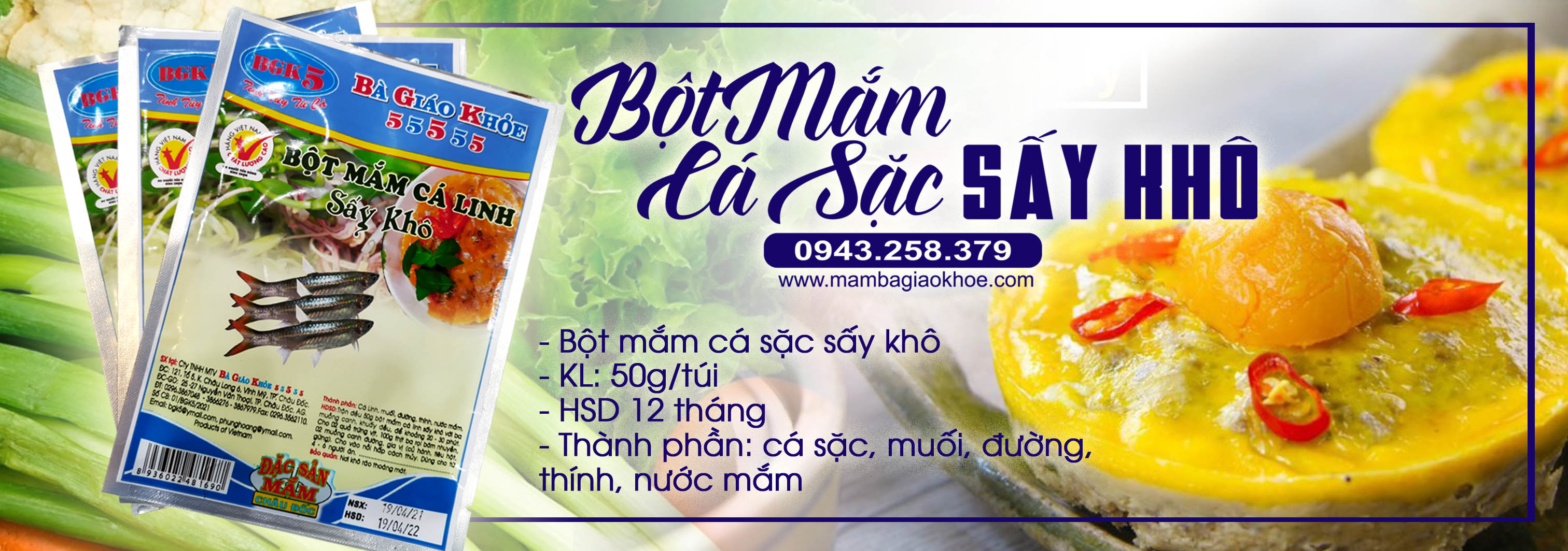 Bột mắm cá sặc sấy thương hiệu Bà Giáo Khỏe