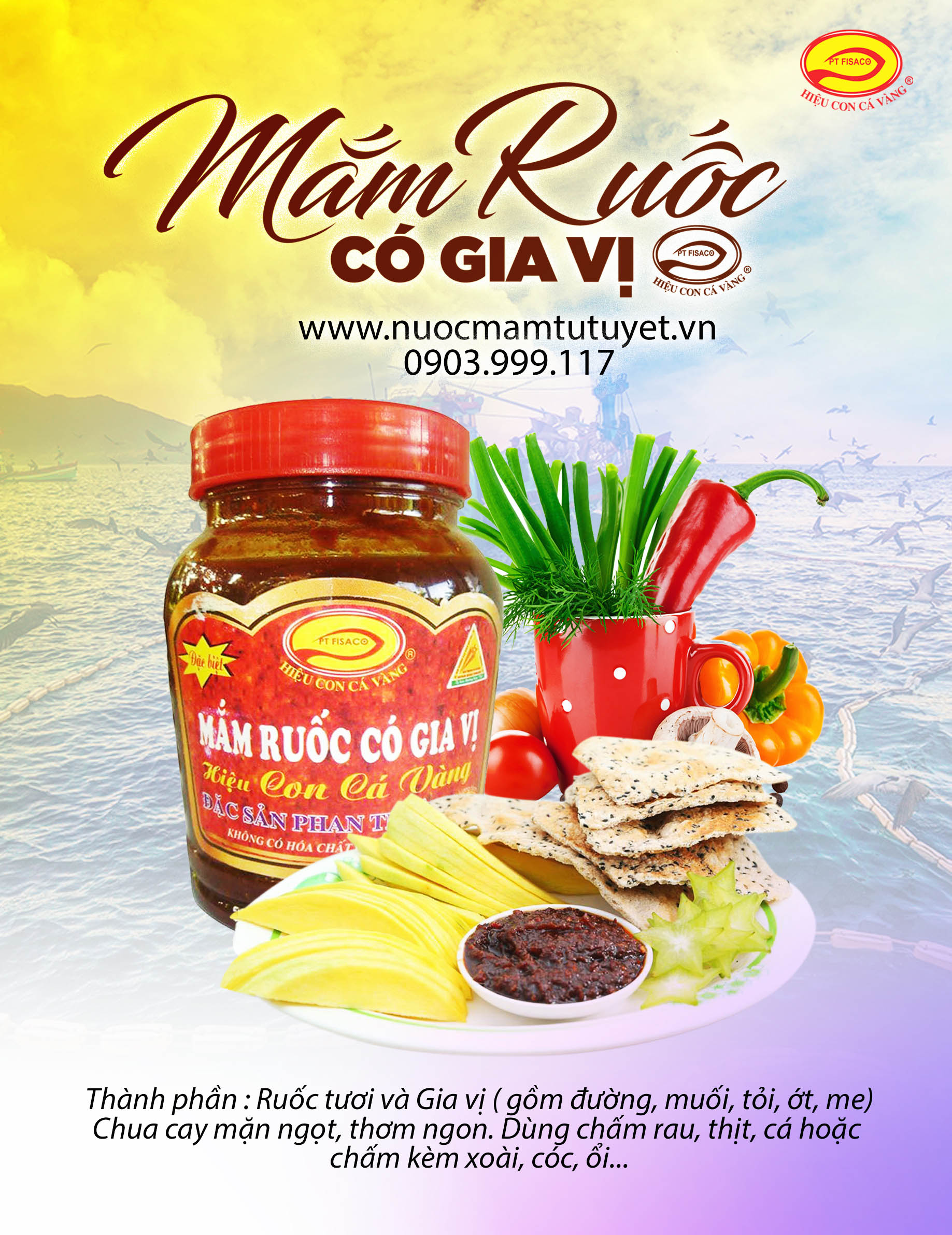 Mắm ruốc có gia vị hiệu con cá vàng Phan Thiết