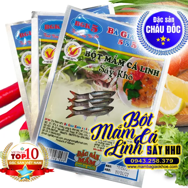 Bột mắm cá linh sấy khô - Đặc sản Châu Đốc