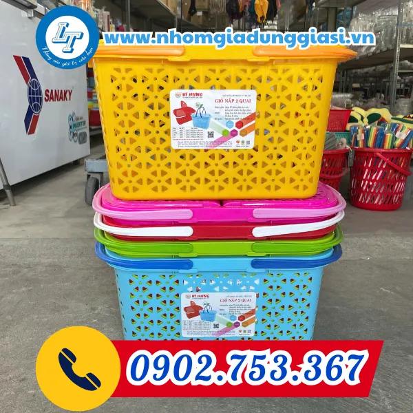 GIỎ 2 QUAI CÓ NẮP
