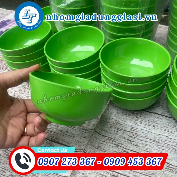 CHÉN ĂN CƠM MELAMINE XANH LÁ