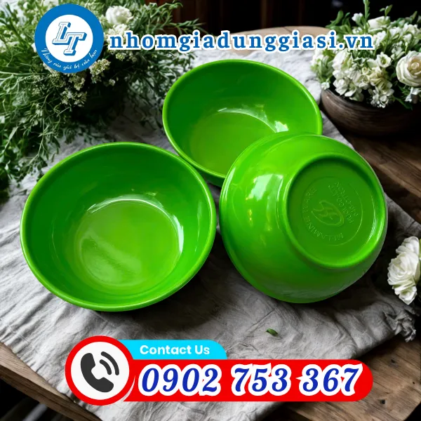 CHÉN CHẤM MELAMINE XANH LÁ 