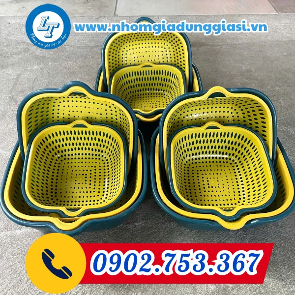 BỘ 3 THAU RỔ VUÔNG