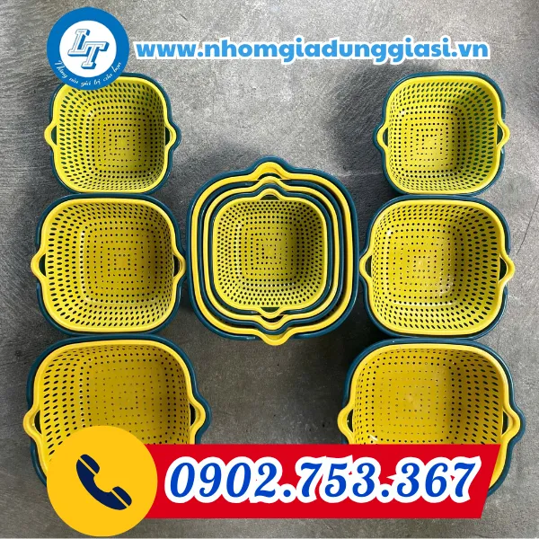 BỘ 3 THAU RỔ VUÔNG