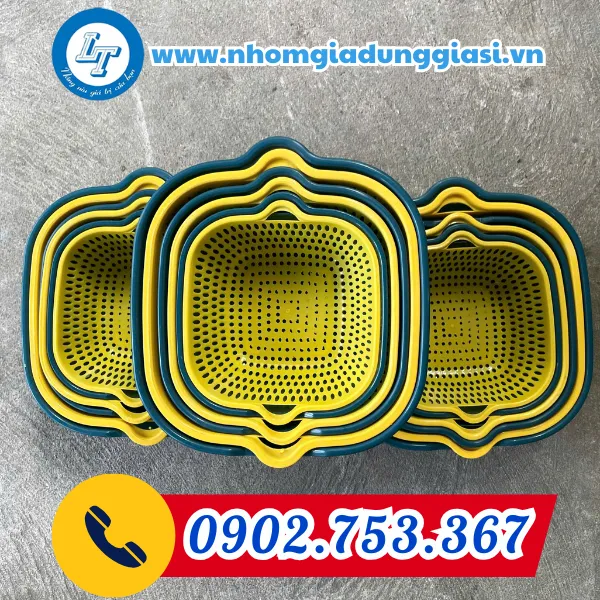 BỘ 3 THAU RỔ VUÔNG