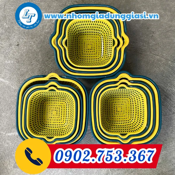 BỘ 3 THAU RỔ VUÔNG