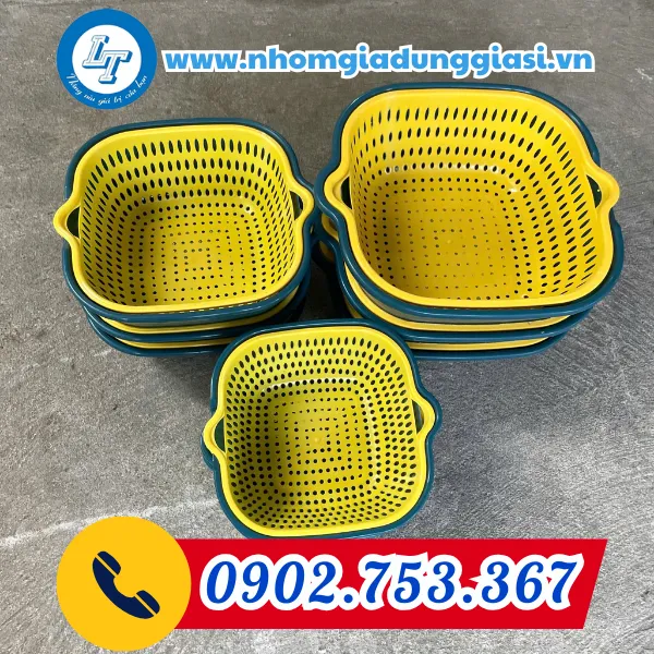 BỘ 3 THAU RỔ VUÔNG