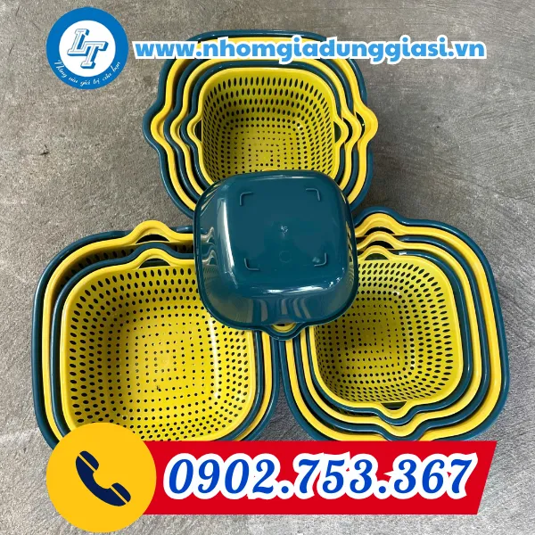 BỘ 3 THAU RỔ VUÔNG