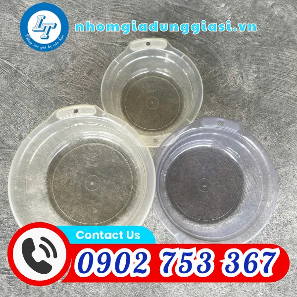 BỘ 3 THAU NHỰA TRONG SUỐT