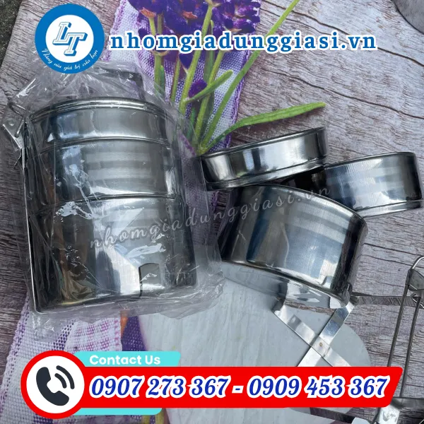 CÀ MÈN INOX 3 NGĂN