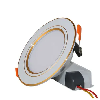 ĐÈN LED ÂM TRẦN 9W VIỀN VÀNG 1 CHẾ ĐỘ
