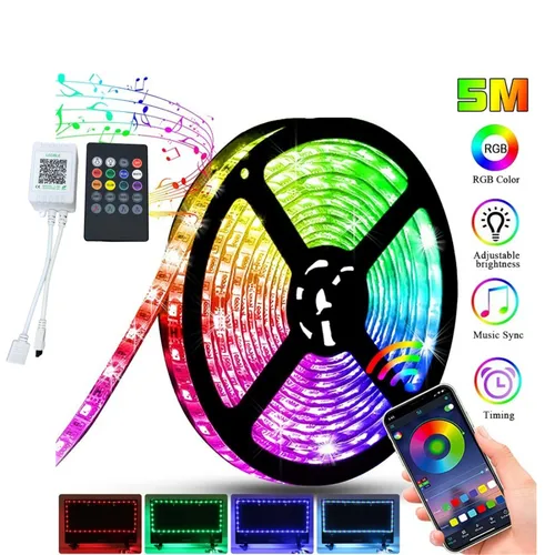 Đèn Led dây dán RGB cảm ứng nhạc 5M 12V có kết nối app điện thoại