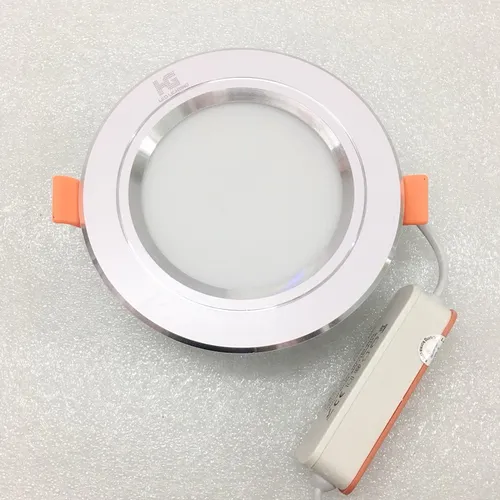 ĐÈN LED ÂM TRẦN 7W VIỀN BẠC 3 CHẾ ĐỘ