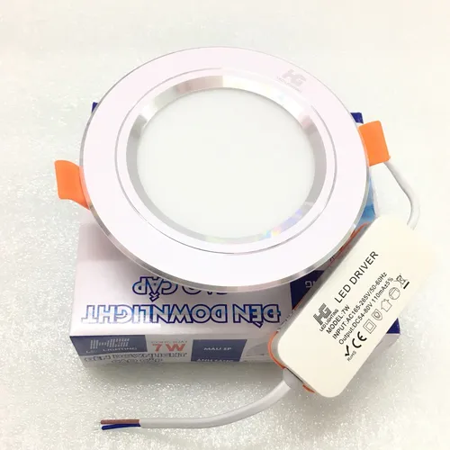 ĐÈN LED ÂM TRẦN 7W VIỀN BẠC 3 CHẾ ĐỘ