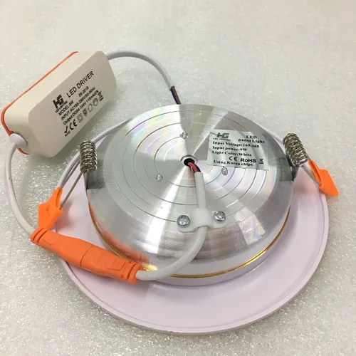 ĐÈN LED ÂM TRẦN 7W VIỀN VÀNG 1 CHẾ ĐỘ