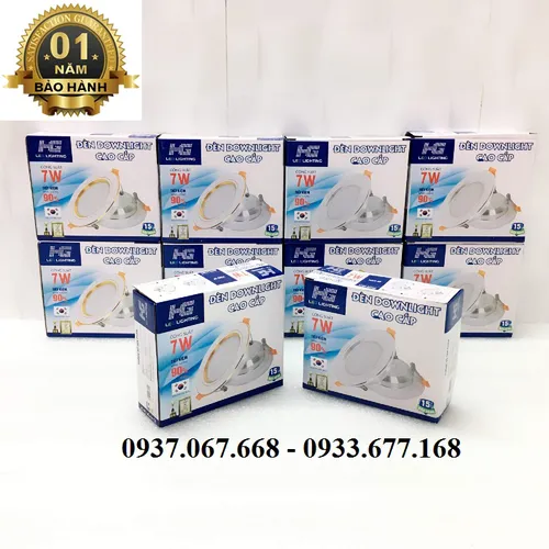 ĐÈN LED ÂM TRẦN 7W VIỀN VÀNG 3 CHẾ ĐỘ