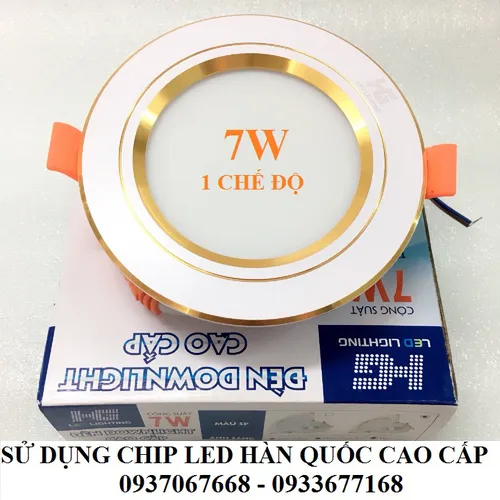 ĐÈN LED ÂM TRẦN 7W VIỀN VÀNG 3 CHẾ ĐỘ