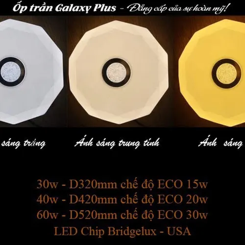 ĐÈN LED MÂM NỔI ỐP TRẦN GALAXY PLUS 30W 3 CHẾ ĐỘ