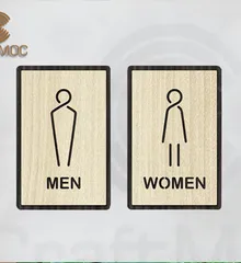 Bảng Decor Gỗ Men Women trang trí toilet CraftMOC