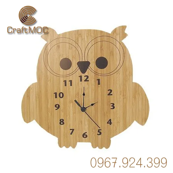 Đồng Hồ Gỗ Hình Chim Cú