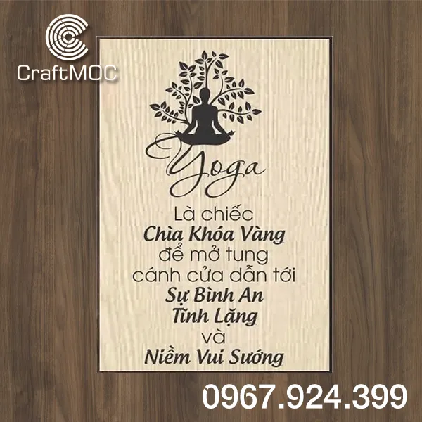 Tranh gỗ treo tường Decor cho phòng tập Yoga và phòng thiền