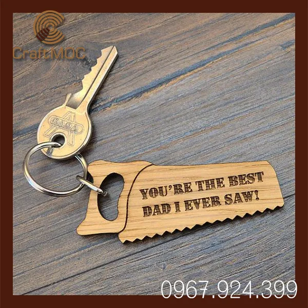Móc Khóa Gỗ Tặng Cha