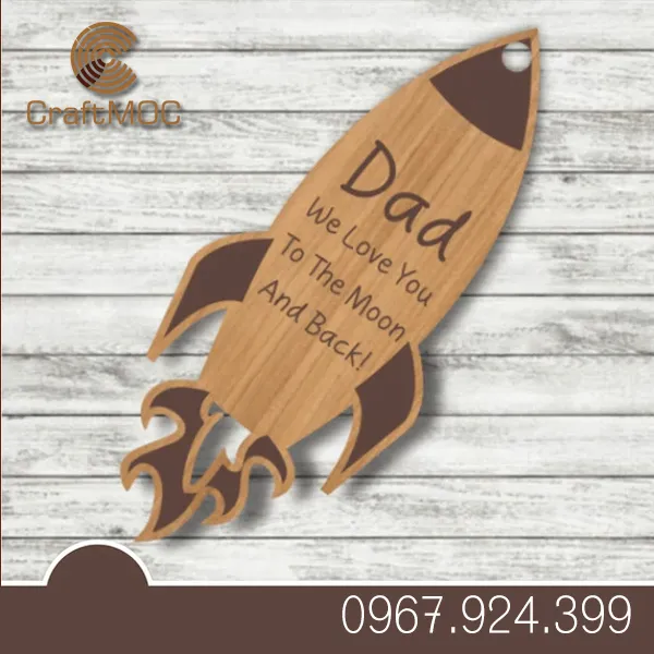 Móc Khóa Gỗ Tinh Yêu Dành Tặng Cha