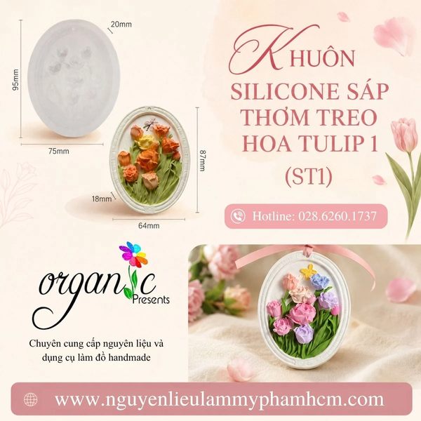 KHUÔN SILICONE SÁP THƠM TREO HOA TULIP 1 (ST1)
