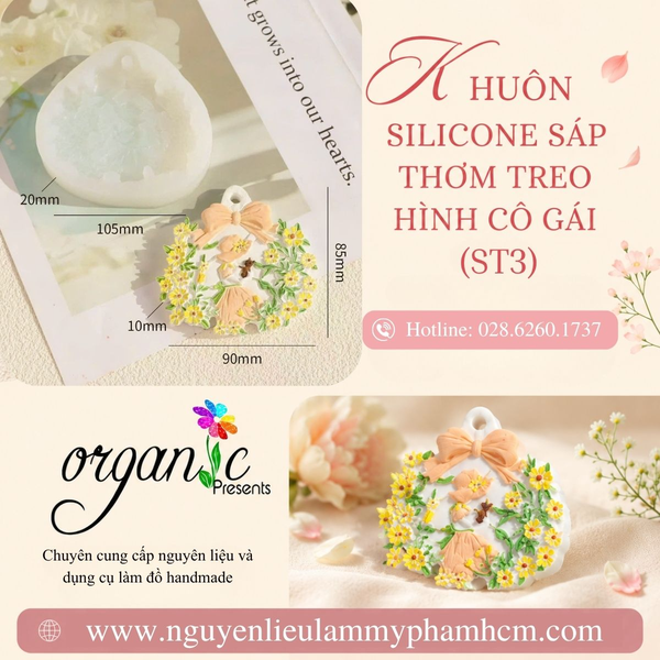 KHUÔN SILICONE SÁP THƠM TREO HÌNH CÔ GÁI (ST3)