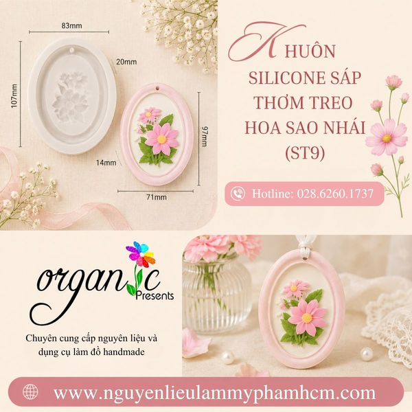 KHUÔN SILICONE SÁP THƠM TREO HÌNH HOA SAO NHÁI (ST9)