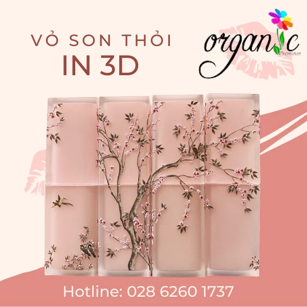 VỎ SON HANDMADE (IN 3D - MÀU HỒNG HOA NHỎ MÀU HỒNG)