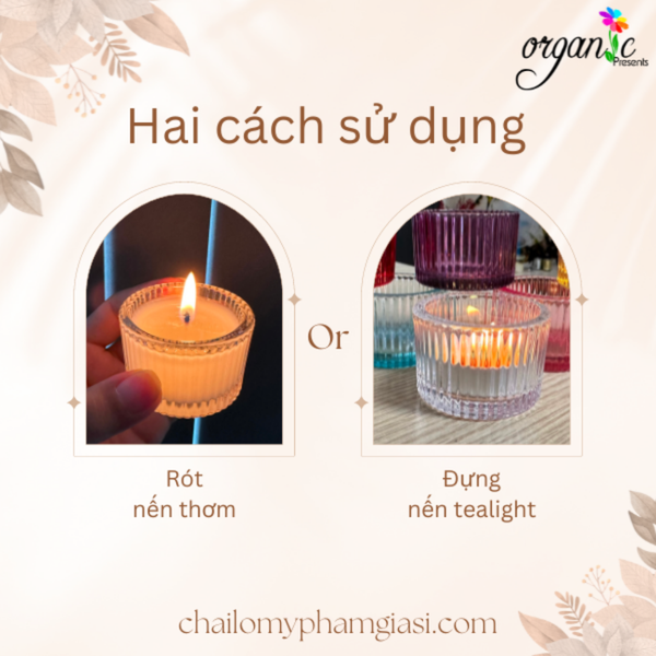 LY THỦY TINH ĐỰNG NẾN THƠM / TEALIGHT 25G (MÀU ĐEN)