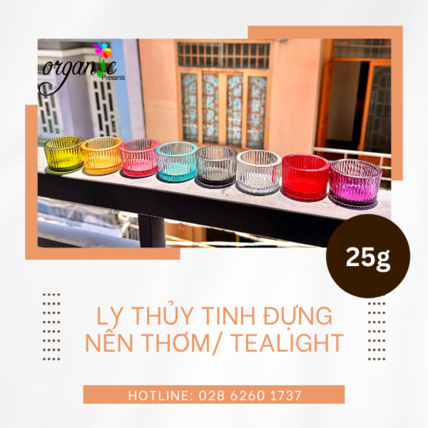 LY THỦY TINH ĐỰNG NẾN THƠM / TEALIGHT 25G (MÀU ĐEN)