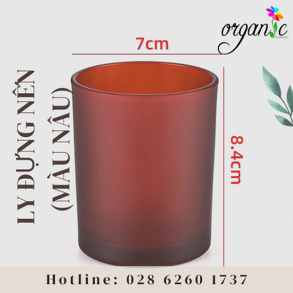 LY THỦY TINH ĐỰNG NẾN THƠM 150G MÀU ĐỎ RƯỢU